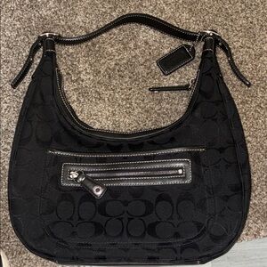 Coach Signature Black Hobo Bag